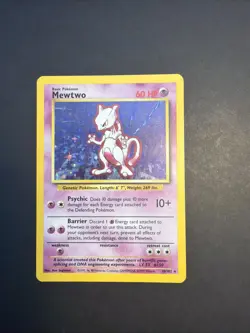 Mewtwo 10/102 Pokemon TCG 1999 Base Set Holo Unlimited Rare LP/MP - Image 1