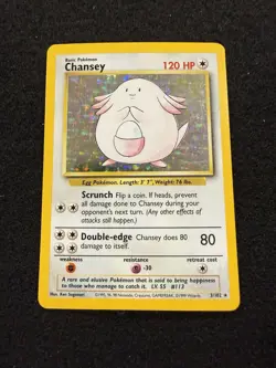Pokemon Chansey Holo 3/102 from Base Set Unlimited in LP- condition! - Image 1