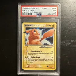 2006 Pokemon Pikachu Gold Star Ex Holon Phantoms Holo #104 PSA 7 NM - Image 1