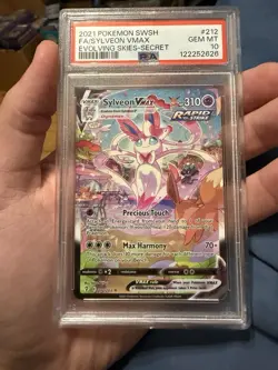 PSA 10 Sylveon VMAX 212/203 SECRET Holo Full Art Evolving Skies - READ DESC!! - Image 1