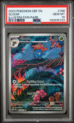 2023 POKEMON OBF EN-OBSIDIAN FLAMES ILLUSTRATION RARE #198 GLOOM PSA 10 - Image 1