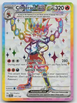 Cinderace ex 157/142 Stellar Crown Pokemon NM - Image 1
