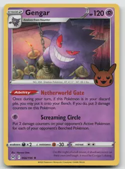 Gengar (2022 Copyright Date) 066/196 Holo Trick or Trade BOOster 2023 Pokemon NM - Image 1