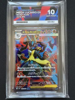 Ace Grading is 10 Mega Lucario ex SR 078/063 Mega Brave Japanese Pokemon Card - Image 1