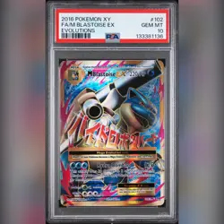 PSA 10 Mega Blastoise EX Full Art 102/108 X&Y Evolutions 2016 Pokemon Card - Image 1