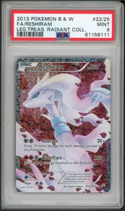 PSA 9 RESHIRAM RC22/RC25 | Legendary Treasures Full Art Pokemon Card - Image 1