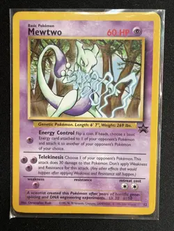 MEWTWO 2000 Pokemon #12 NM-MINT Black Star PROMO GREAT SHAPE CARD GAME MEW - Image 1