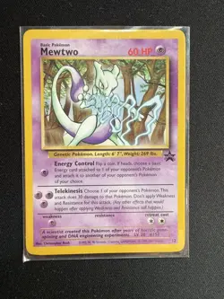 MEWTWO 2000 Pokemon #12 NM-MINT Black Star PROMO GREAT SHAPE CARD GAME MEW - Image 5