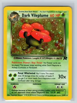 Dark Vileplume 13/82 Team Rocket Set Holo Rare Pokemon Card Nintendo TCG WOTC LP - Image 1