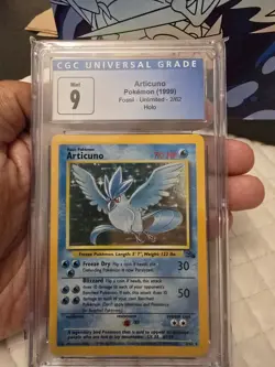 CGC 9 MINT Articuno 2/62 Fossil Holo Pokemon Card - Image 1