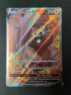 Greedent V - 256/264 - Pokemon Fusion Strike Sword Shield Full Art Rare Card NM - Image 1