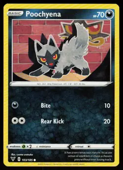 Poochyena 103/185 Common Vivid Voltage Pokemon Near Mint - Image 1