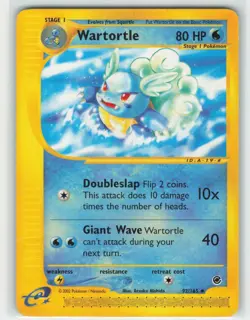 2002 Pokemon, Expedition, #92/165 Wartortle, Uncommon HP - Image 1