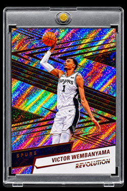 VICTOR WEMBANYAMA VECTOR SHIMMER REFRACTOR Holo Panini San Antonio Spurs GOAT - Image 3