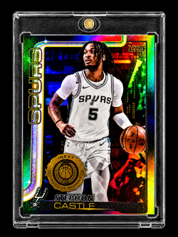 STEPHON CASTLE NEGATIVE REFRACTOR BLACK HOLO Foil Topps San Antonio Spurs - Image 2