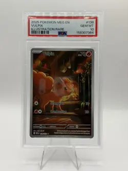 2025 POKEMON MEG EN-MEGA EVOLUTION ILLUSTRATION RARE #138 VULPIX PSA 10 - Image 1