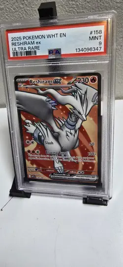 2025 Pokemon White Flare #158 Reshiram EX Ultra Rare PSA 9 MINT - Image 3