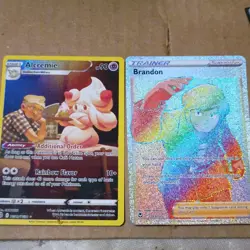 Pokemon TCG 2-Card Foil Lot: Alcremie TG08/TG30, Brandon 203/195 - Image 1