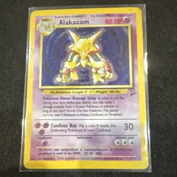 Pokemon Alakazam Stage 2 Holo Rare Base Set Card 1/102 English 80 HP 30 Attack - Image 1
