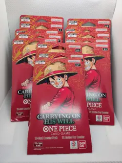 One Piece Card Game OP-13 Carrying On His Will Booster Pack Lot 13 Packs Sleeved - Image 2
