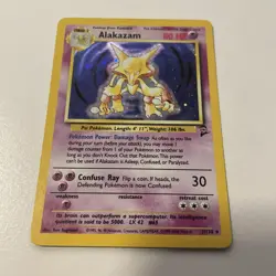 Pokemon TCG Alakazam Base Set 2 Holo Card 1/102 Lightly Played Unlimited LP - Image 1