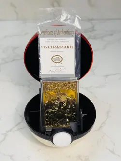 Pokemon Charizard 1999 23k Gold Plated Trading Card With Ball Nice - Image 2