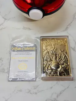 Pokemon Charizard 1999 23k Gold Plated Trading Card With Ball Nice - Image 5