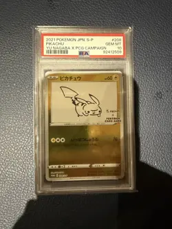 PSA 10 Pikachu 208/S-P Yu Nagaba Promo Japanese Pokemon Card GEM MINT 2021 RARE - Image 1