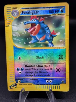 Pokemon TCG Feraligatr Reverse Holo Rare Card 46/165 Expedition - Damaged - Image 1