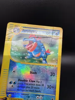 Pokemon TCG Feraligatr Reverse Holo Rare Card 46/165 Expedition - Damaged - Image 3