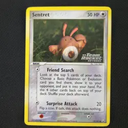 Sentret 75/109 Team Rocket Returns Reverse Holo Yuka Morii Clay Pokemon Card - Image 2