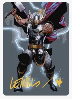 Thor, God of Thunder Art Card (Gold-Stamped Signature) Marvel Super Heroes - Image 1