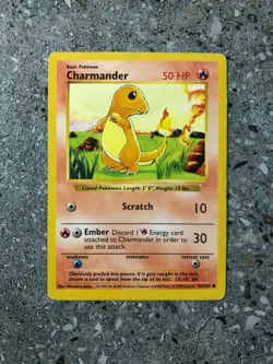 Pokemon TCG Cards SHADOWLESS Base Set Charmander 46/102 PLAYED - Image 1