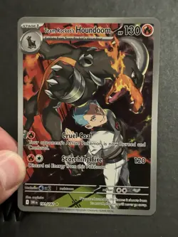Pokemon TCG Team Rockets Houndoom Illustration Rare Card 191/182 Destined Rivals - Image 1