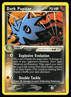 Dark Pupitar 40/109 Uncommon Team Rocket Returns Pokemon Card - Image 1