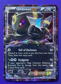 Pokemon TCG Umbreon EX XY Fates Collide Holo Rare Card 55/124 - Image 1