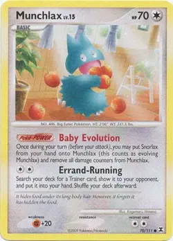 Pokemon Platinum Rising Rivals Single Card Common Munchlax 70/111 - Image 1