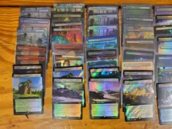 MTG Full Art Foil Rare Land Lot of 79 Cards Magic The Gathering - Image 1