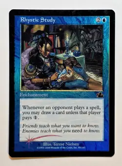 MTG Magic The Gathering RHYSTIC STUDY *Foil* PROPHECY NM Never Played Beautiful! - Image 1