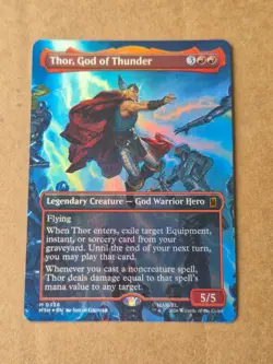 Thor, God of Thunder (0338) - Foil - Borderless MTG Marvel Super Heroes NM - Image 1