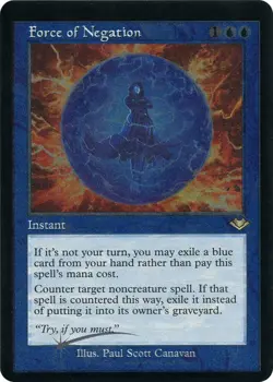 Magic MTG Modern Horizons ETCHED FOIL Force of Negation NEAR MINT NM - Image 1