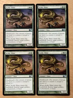 MTG Magic the Gathering 4x Acidic Slime M13 Magic 2013 Playset LP - Image 1