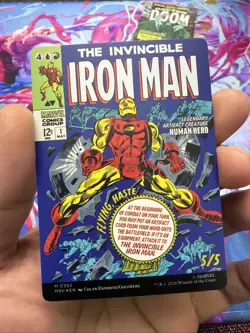 Tony Stark Invincible Iron Man Foil Borderless MTG Marvel NM Comic Cover - Image 1