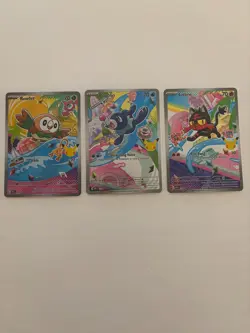 Pokemon First Partner Illustration Collection Series 1 Alolan Starters Promo Set - Image 1
