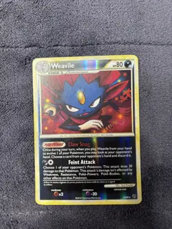 Pokemon TCG Weavile 25/90 Undaunted Reverse Holo Rare LP - Image 1