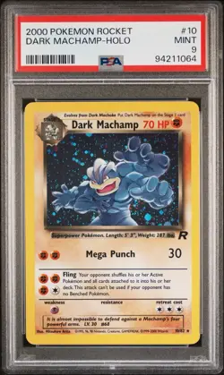 2000 POKEMON TEAM ROCKET | PSA 9 | DARK MACHAMP HOLO #10 🔥💎 - Image 1