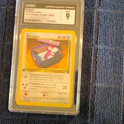 Nintendo Pokemon TCG Porygon Team Rocket 48/82 1st Ed Rare English 2000 CGC 9 - Image 1