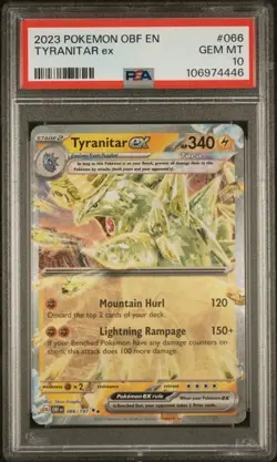 Tyranitar ex Pokemon Obsidian Flames 066/197 PSA 10 - Image 1