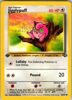 Jigglypuff 54/64 Common Jungle Pokemon 1st Edition Heavily Played - Image 1