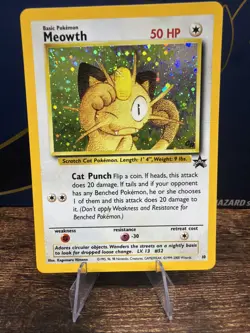 2000 Pokemon Game Boy Meowth #10 Black Star Promo Holo Rare Wizards Of The Coast - Image 1